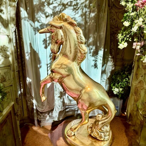 Elegant Vintage Unicorn Solid Brass Statue Art Figurine - Picture 6 of 15